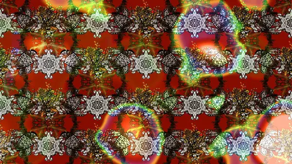 Çiçekler. Soyut etnik raster çizim kalıbı. Vadinin çiçekleri kahverengi renklerde.