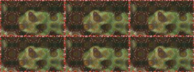 Çiçekli karalama şeklinde Raster çiçek deseni. Yumuşak, bahar çiçekli arka plan. Kahverengi ve yeşil renkte çiçekler.