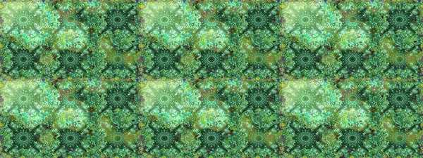 Çiçeksiz desenlerin resmi. Vadinin çiçekleri yeşil ve nötr renklerde.