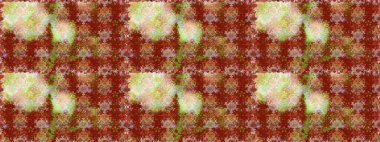 Düz Çiçek Elementleri Tasarımı. Renkli Bahar Temalı Kusursuz Arkaplan. Kahverengi renkli çiçekler. Sevimli çiçek raster deseni.