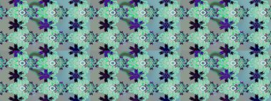 Motley illüstrasyonu. Mavi ve tarafsız çiçekli bahar çiçekleri. Küçük çiçekte güzel bir desen. Moda baskıları için zarif bir şablon. Küçük renkli çiçekler..