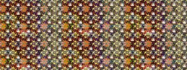 Kahverengi ve bej renkli çiçekler. Tropik çiçekler. Gömlek çizimi Arkaplan Deseni.