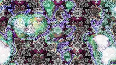 Küçük çiçekteki sevimli çiçek deseni. Raster illüstrasyonu. Çizim.