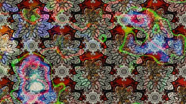 Çiçekli çiçek deseni, suluboya. Raster deseni. Küçük çiçekte güzel bir çiçek deseni..