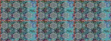 Düz çiçek öğeleri tasarım. Raster çizimde sorunsuz çiçek desenli. Bahar Tema Dikişsiz desen arka plan rengi. Fantezi kumaş deseni.