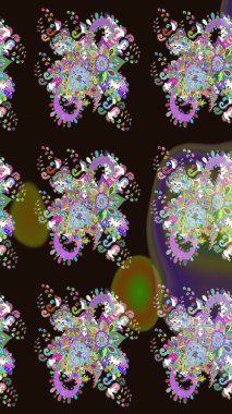 Küçük çaplı çiçeklerdeki basit şirin desenler. Tekstil veya kitap kapakları, imalat, duvar kağıtları, baskı, hediye paketi ve yapıştırma kitabı için çiçek eskizi geçmişi. Raster illüstrasyonu.