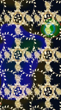 Raster illüstrasyonundaki çiçek desenli çizim. Suluboya tarzında mavi renkte çiçekler.