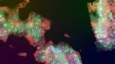 Nakış desenli çiçek deseni. Renkli grunge soyut arkaplanı kologri çiçeklerle süslüyor. İzler, kumaş, duvar kağıtları, tekstil için raster dokusu.