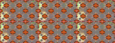 Kusursuz çiçek deseni. Raster illüstrasyonu. Gri renkli çiçekler. Asya tekstil tarzında. Raster illüstrasyonu.