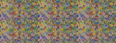 Cute flowers. Raster Trendy fabric pattern. Line seamless pattern.