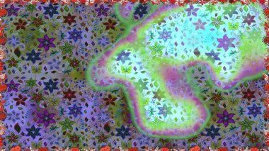 Renkli Bahar Temalı Kusursuz Arkaplan. Çiçekli, kusursuz bir arkaplan. Düz Çiçek Elementleri Tasarımı. Çocuk stili.