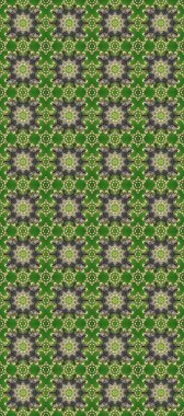 Raster illustration. Gold on gray, green and neutral colors. Good for greeting card for birthday, invitation or banner. Seamless medieval floral royal pattern. Decorative symmetry arabesque.