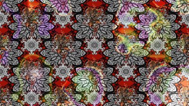 Çiçekli karalama şeklinde Raster çiçek deseni. Nazik, sevimli çiçek arkaplanı. Gri renkli çiçekler.