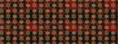 Raster illüstrasyonunda kusursuz çiçek deseni. Kahverengi ve gri renkli çiçekler. Renkli Bahar Temalı Kusursuz Arkaplan. Düz Çiçek Elementleri Tasarımı.