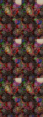 Suluboya tarzında siyah renkte çiçekler. Raster illüstrasyonunda çiçek deseni çizimi.