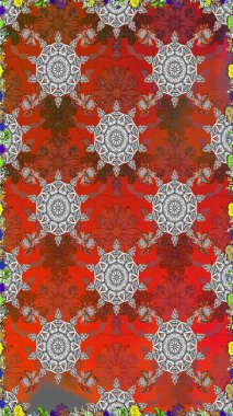 Soyut zarafet, çiçekli arkaplan deseni. Raster Güzel kumaş deseni.