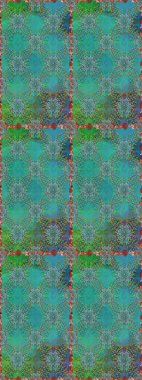 Mavi renklerde. Raster illüstrasyonu. Çiçek buketleriyle klasik tarzda kusursuz desen.