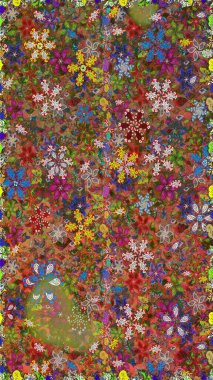 Bahar çiçekli, dikişsiz, sevimli çiçek deseni. Raster illüstrasyonu. Güzel kumaş deseni.