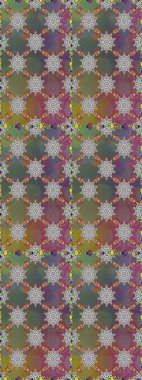 Renkli Bahar Temalı Kusursuz Arkaplan. Düz Çiçek Elementleri Tasarımı. Raster illüstrasyonunda kusursuz çiçek deseni. Gri ve kahverengi renkte çiçekler.