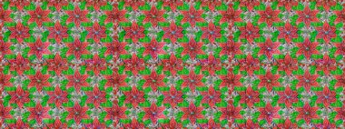 Raster illüstrasyonunda kusursuz çiçek deseni. Renkli Bahar Temalı Kusursuz Arkaplan. Düz Çiçek Elementleri Tasarımı. Yeşil renkte çiçekler.