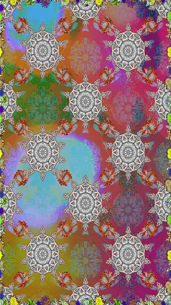 Tropik çiçekler. Tişörtsüz arka plan deseni. Gri renkli çiçekler.