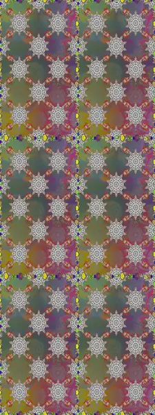 Renkli Bahar Temalı Kusursuz Arkaplan. Düz Çiçek Elementleri Tasarımı. Raster illüstrasyonunda kusursuz çiçek deseni. Gri ve kahverengi renkte çiçekler.