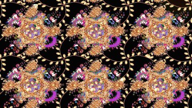 Güzel kumaş deseni. Raster illüstrasyonu. Güzel karalamalı çiçek desenli çizim. Küçük çiçekte sevimli çiçek deseni var..