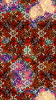 Ethnic Mandala ornament. Can be used for textile, greeting card, coloring book, phone case print. Indian floral paisley medallion pattern. Raster Henna tattoo style.