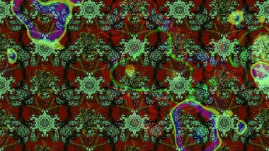 Çiçekli eskiz çizimi. Yeşil renkli çiçekler. Renkli Yaz Temalı eskiz kalıbı. Düz Çiçek Elementleri Tasarımı.