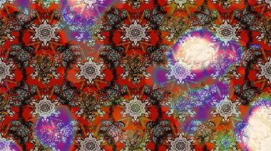 Çizim çiçek deseni duvar kâğıdı olarak kullanılabilir. Kahverengi renkli çiçekler. Raster illüstrasyonu.