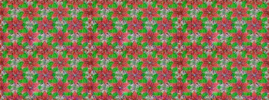 Raster illüstrasyonunda kusursuz çiçek deseni. Renkli Bahar Temalı Kusursuz Arkaplan. Düz Çiçek Elementleri Tasarımı. Yeşil renkte çiçekler.