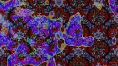 Raster illüstrasyonundaki çiçek desenli çizim. Mor renkli çiçekler. Renkli Bahar Teması eskiz kalıbı. Düz Çiçek Elementleri Tasarımı.