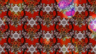 Çiçek deseni. Raster güzel kumaş deseni çiziyor. Renkli Bahar Teması eskiz kalıbı. Düz Çiçek Elementleri Tasarımı.