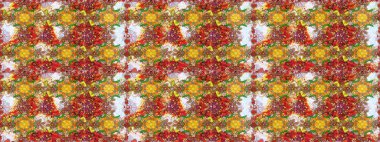 Kusursuz çiçek deseni duvar kâğıdı olarak kullanılabilir. Raster illüstrasyonu. Kahverengi renkte çiçekler.