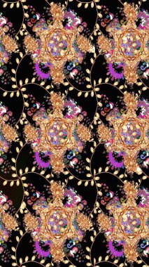 Çiçekli yaz çiçekleri. Küçük çiçekte güzel bir desen. Küçük renkli çiçekler. Moda baskıları için zarif bir şablon. Motley illüstrasyonu. Çizim.