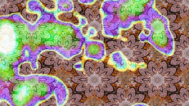 Organik motif arka planı. Çizim kalıbı. Raster illüstrasyonu. Ultraviyole kumaş deseni.