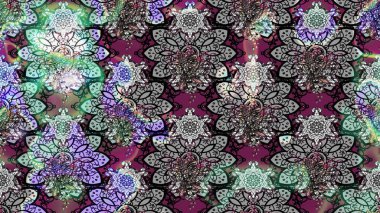 Çiçek deseni. Gri renkli çiçek çizimi. Şatafatlı bahar bahçesi dokusu. Raster illüstrasyonu. Gri renkli çiçekler.