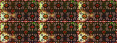 Raster Güzel kumaş deseni. Raster suluboya deseni, narin çiçekler, kahverengi çiçekler, tebrik kartı şablonu..