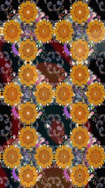 Karalama çiçekleri çizim kalıbı. Sanat, çiçeklere ilham verir ve arka plan bırakır. Kahverengi el çizimi. Raster deseni.