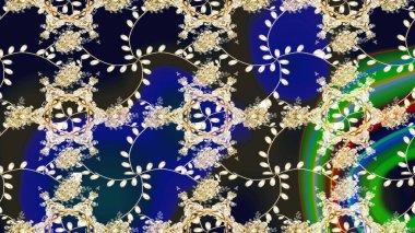 Çiçekli karalama şeklinde Raster çiçek deseni. Nazik, sevimli çiçek arkaplanı. Mavi renkte çiçekler.