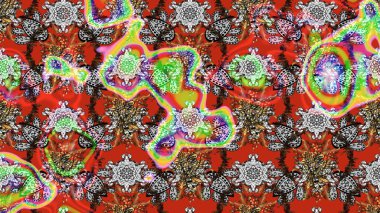 Çiçekli güzel suluboya desen. Raster illüstrasyonu. Gri renklerde.