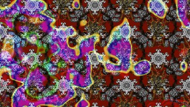 Çiçek duvar kağıdı. Renkli süs kenarı. Hint süsü. Çizim kalıbı. Raster illüstrasyonu. Gri renklerde.