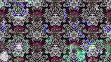 Çiçek deseni. Raster güzel kumaş deseni çiziyor. Renkli Bahar Teması eskiz kalıbı. Düz Çiçek Elementleri Tasarımı.