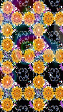 Küçük çaplı çiçeklerdeki basit şirin desenler. Tekstil veya kitap kapakları, imalat, duvar kağıtları, baskı, hediye paketi ve yapıştırma kitabı için çiçek eskizi geçmişi. Raster illüstrasyonu.