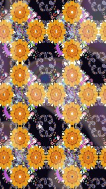 Anti-stres için soyut örnek sayfası. Raster illüstrasyonu. Sarı renklerde.