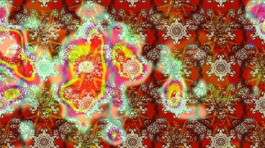 Kahverengi renklere karalama yapan çiçek desenli çizim. Raster illüstrasyonu.