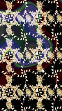 Çiçekli karalama şeklinde Raster çiçek deseni. Nazikçe, güzel çiçek arkaplanı. Siyah renkte çiçekler.