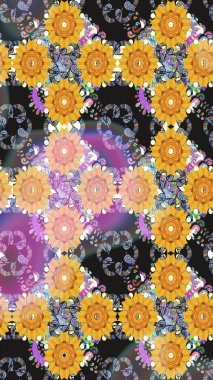 Raster Illustrasyon 'daki Çiçek Deseni' nin son moda çizimi. Güzel kumaş deseni. Renkli Yaz Temalı eskiz kalıbı. Düz Çiçek Elementleri Tasarımı.