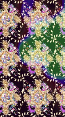 Bahar çiçekleriyle güzel bir çiçek deseni çizmişsin. Güzel kumaş deseni. Raster illüstrasyonu.