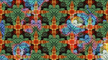 Çiçekli el çizimi çizimi deseni. Modern gelişim yeşil raster arka plan duvar kâğıdı illüstrasyon klasik çizgili iz sürme desenli çiçekler, çiçekli süsler.